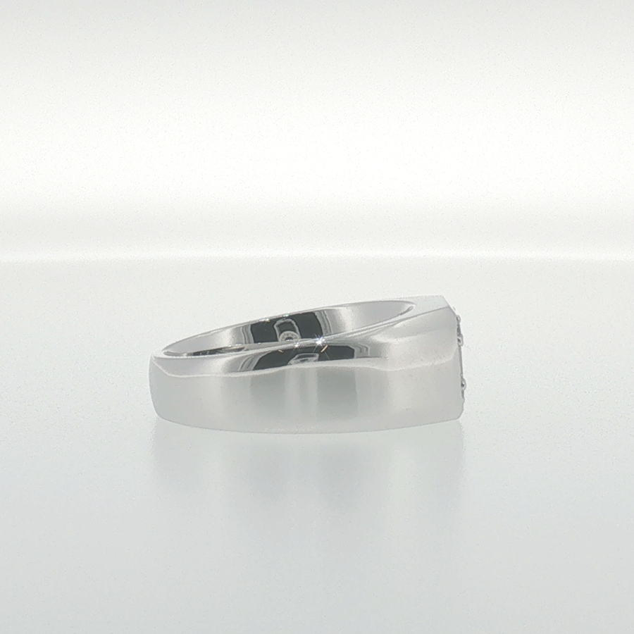 White Gold Composite Diamond Signet Ring