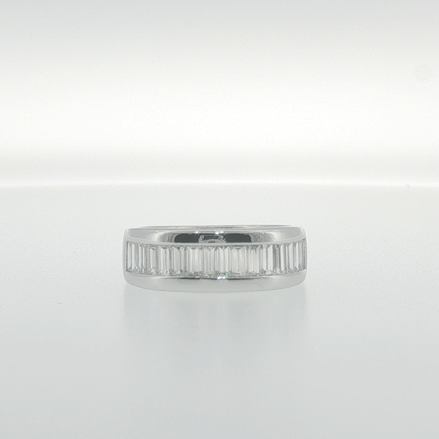 Baguette Diamond Channel Set Band in White Gold