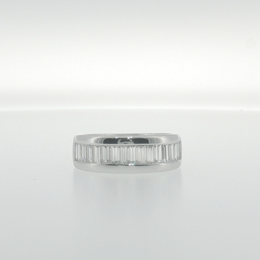 Baguette Diamond Channel Set Band in White Gold