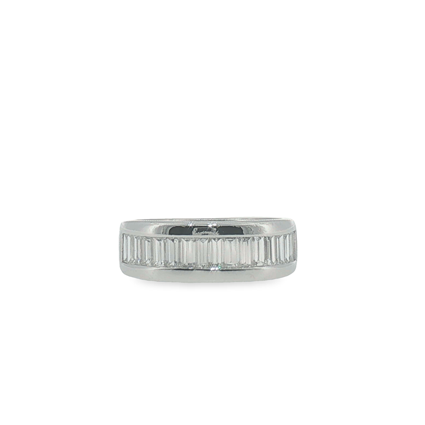 Baguette Diamond Channel Set Band in White Gold