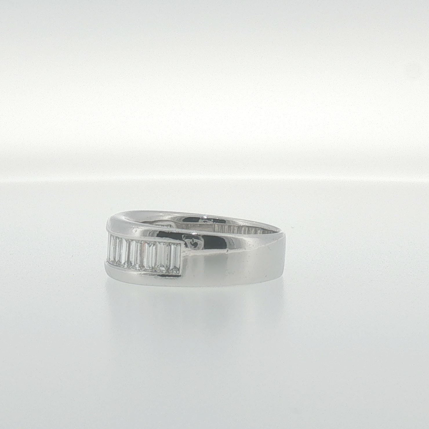 Baguette Diamond Channel Set Band in White Gold