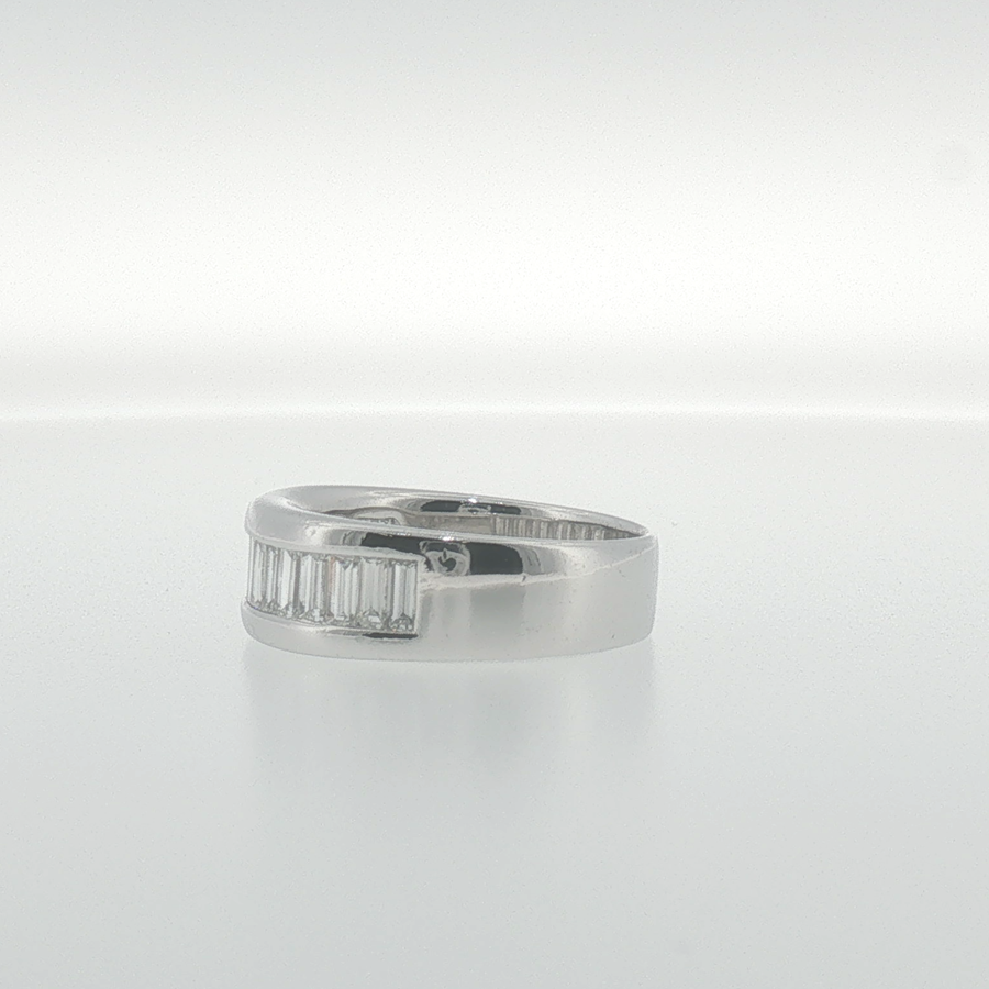 Baguette Diamond Channel Set Band in White Gold