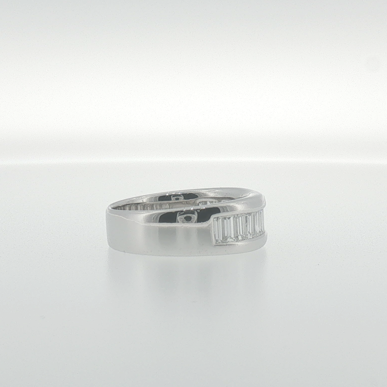 Baguette Diamond Channel Set Band in White Gold