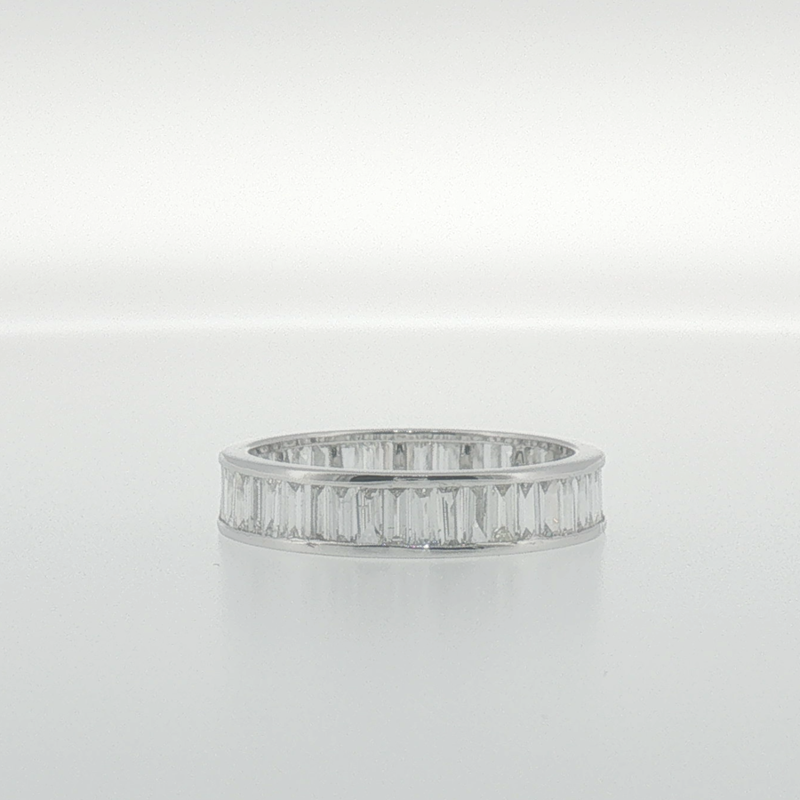 Baguette Diamond Channel Set Eternity Ring in White Gold