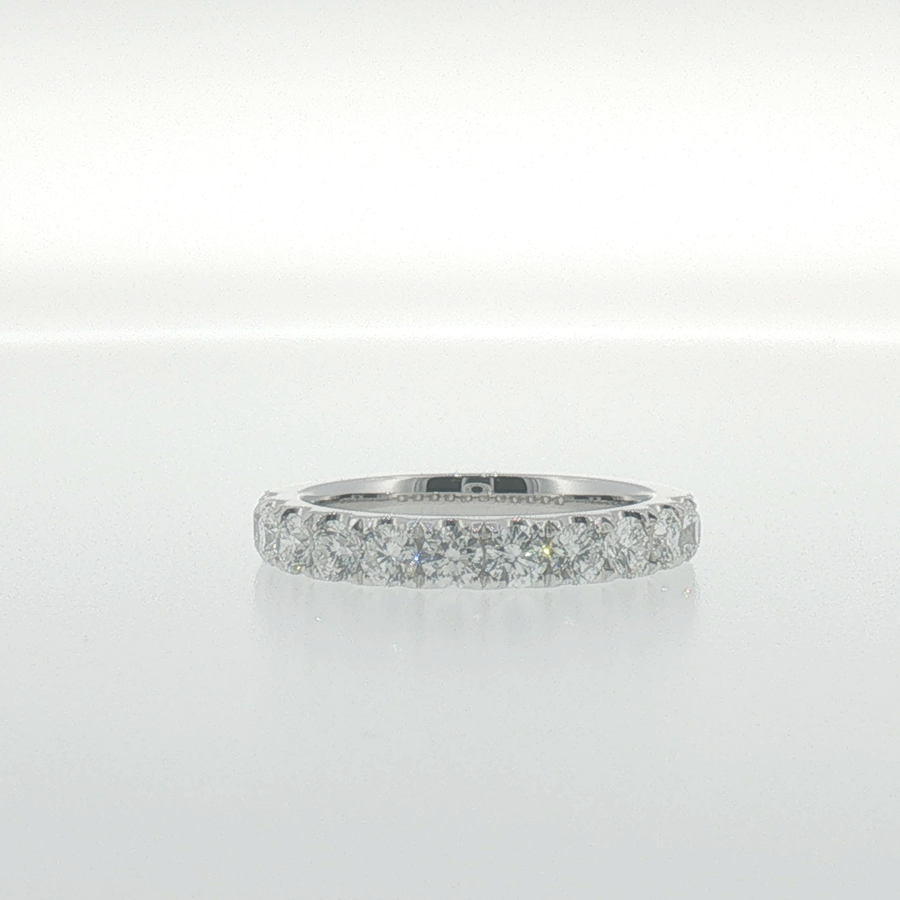 White Gold Round Diamond 'U' set Band