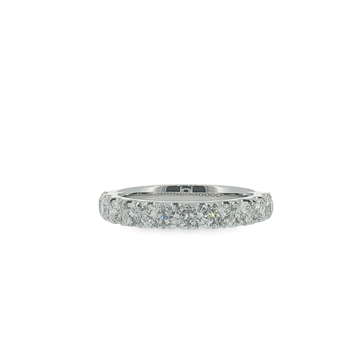 White Gold Round Diamond 'U' set Band