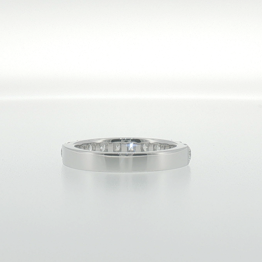 White Gold Round Diamond 'U' set Band