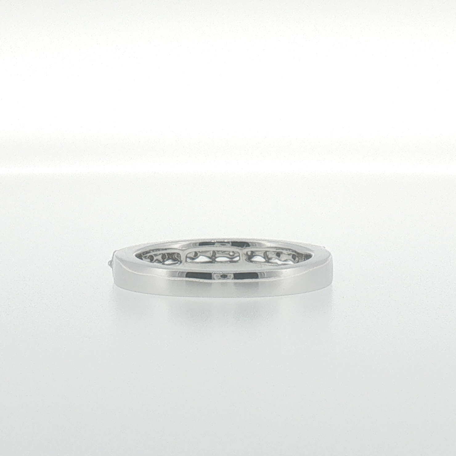 White Gold Diamond Band with Milgrain Edges