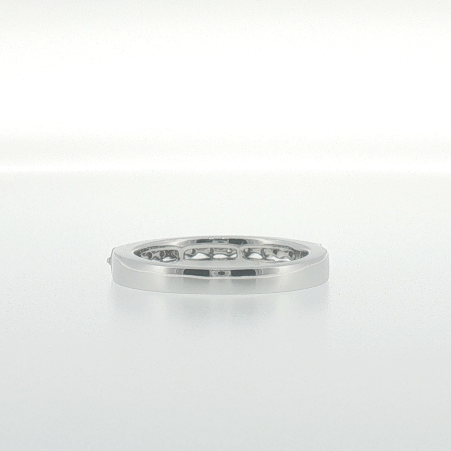 White Gold Diamond Band with Milgrain Edges