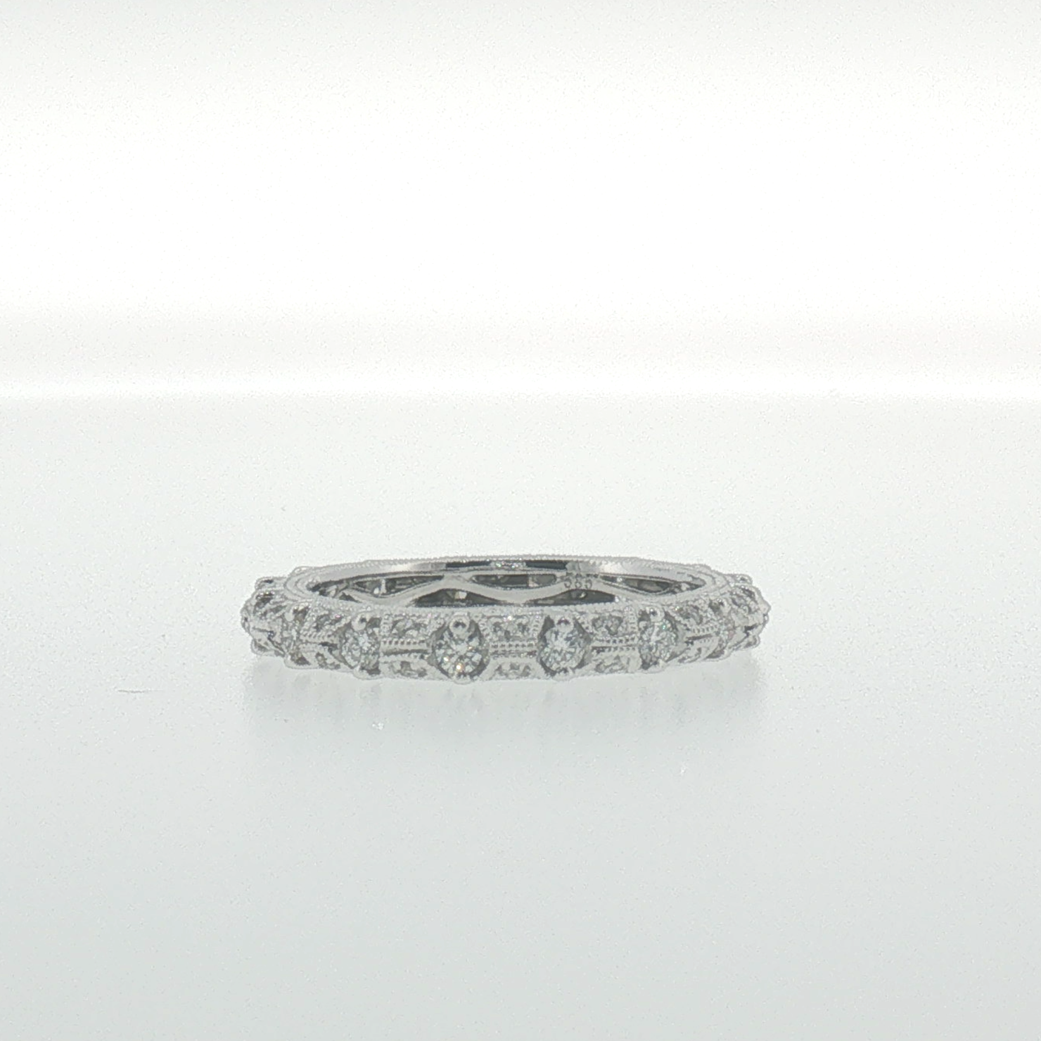 Vintage-Inspired Diamond Eternity Ring in White Gold