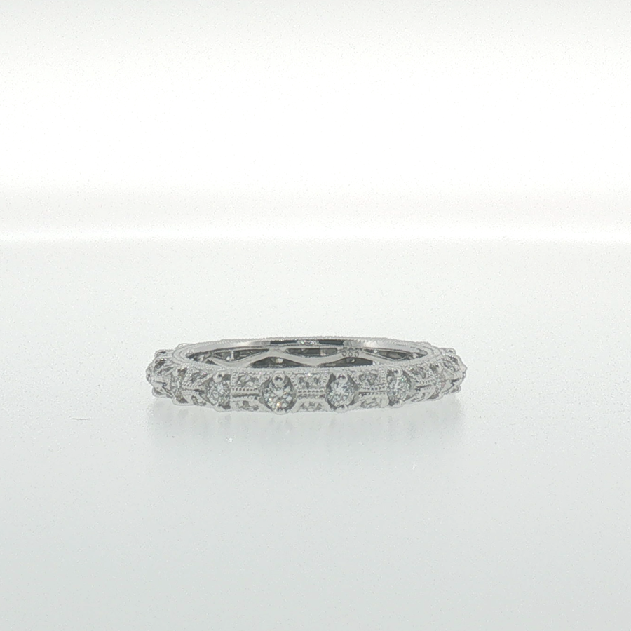 Vintage-Inspired Diamond Eternity Ring in White Gold
