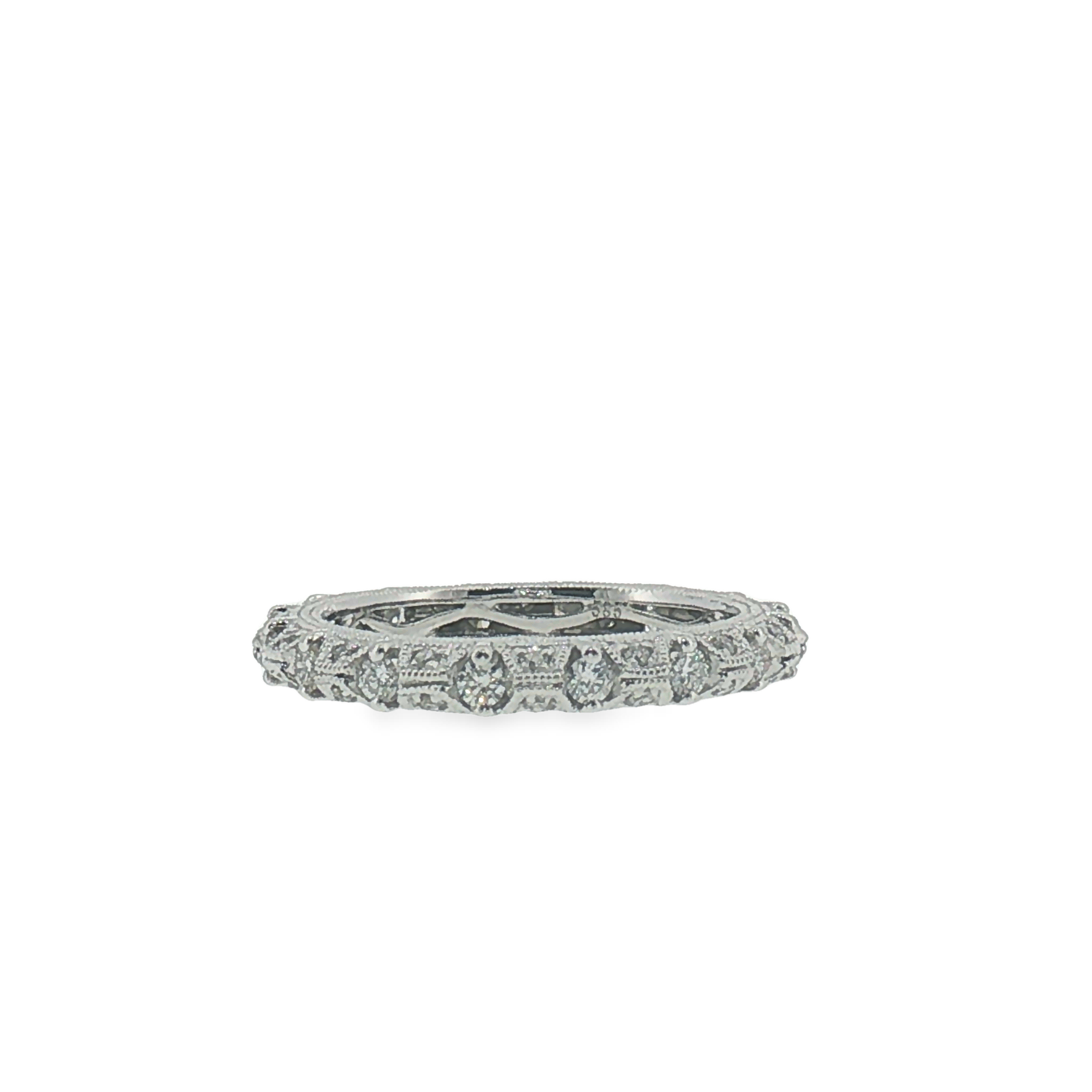 Vintage-Inspired Diamond Eternity Ring in White Gold
