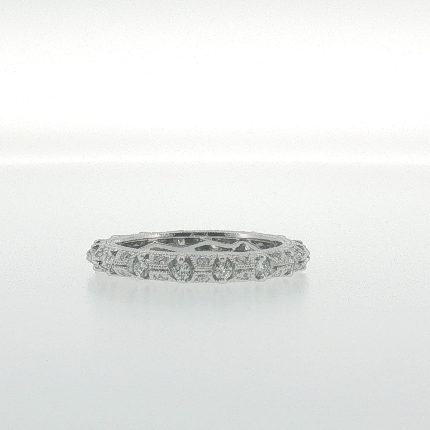 Vintage-Inspired Diamond Eternity Ring in White Gold