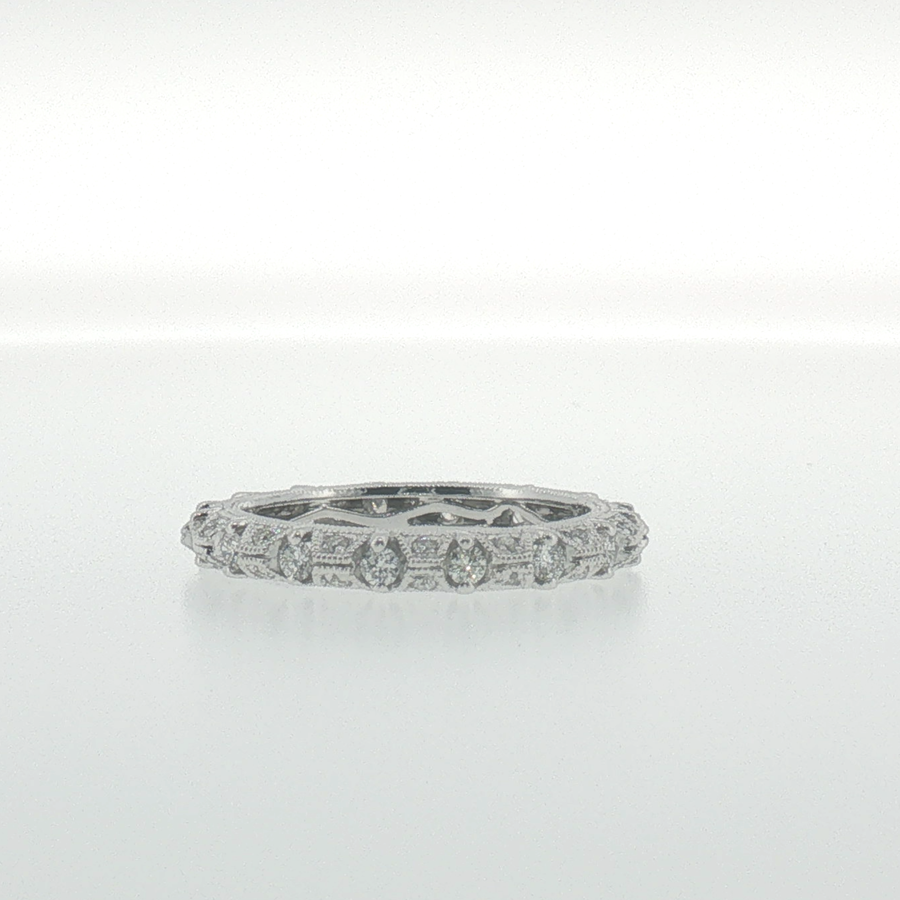 Vintage-Inspired Diamond Eternity Ring in White Gold