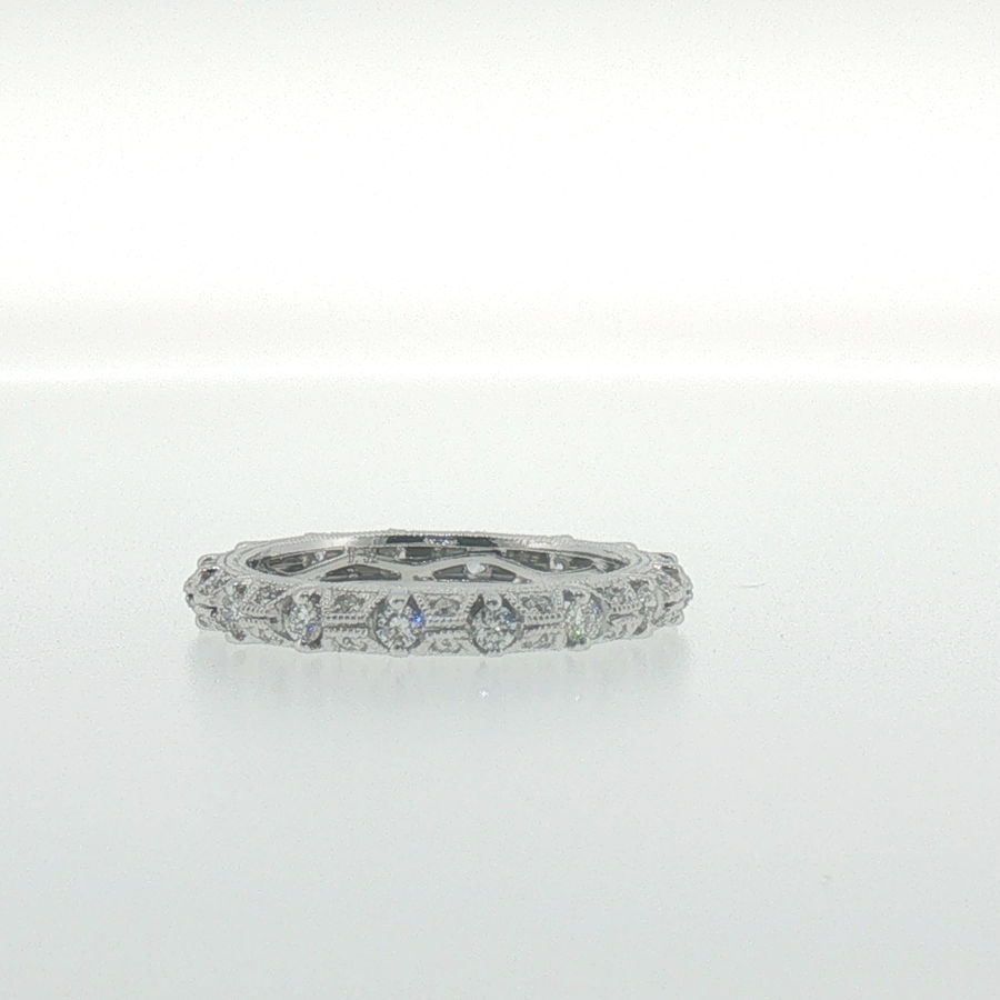 Vintage-Inspired Diamond Eternity Ring in White Gold