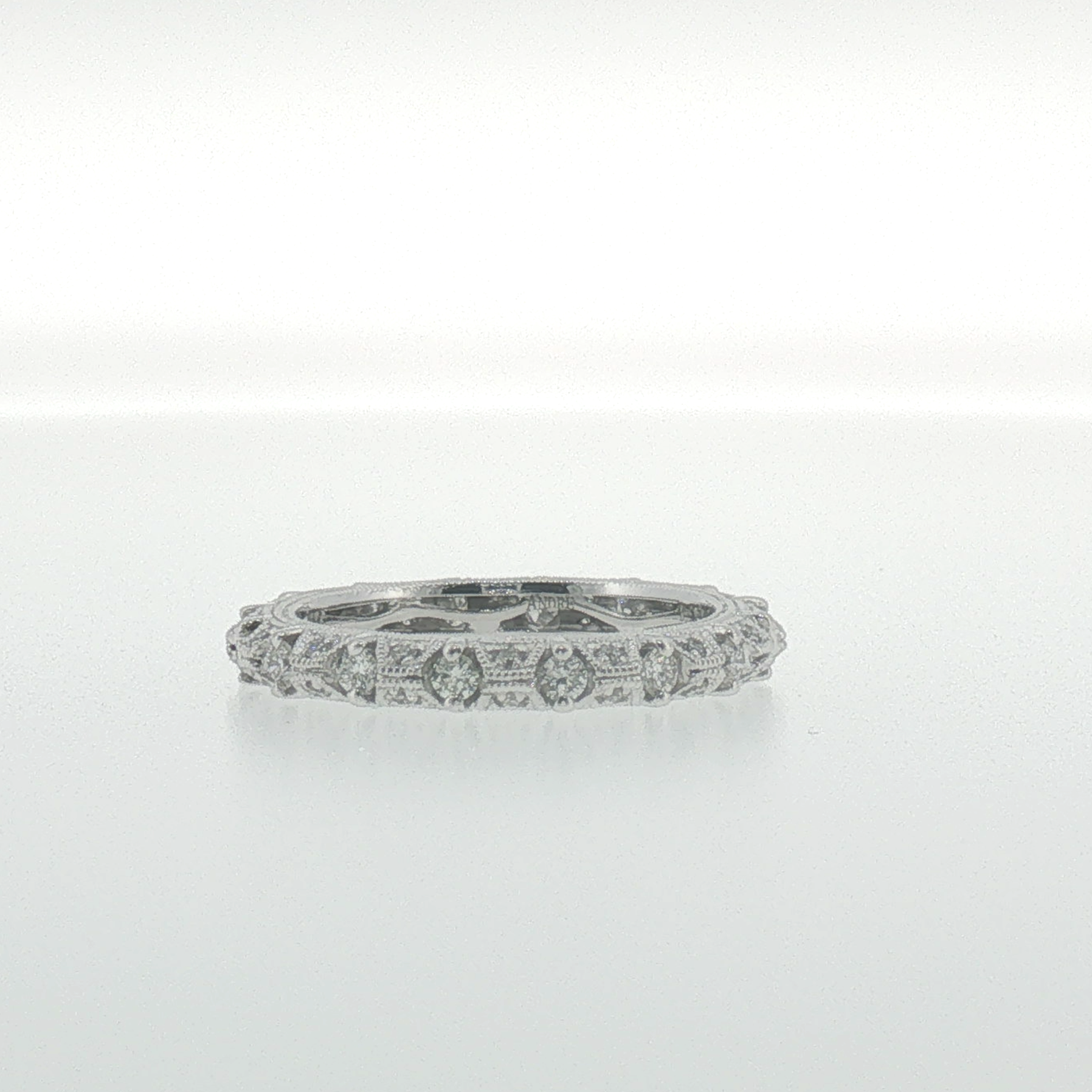 Vintage-Inspired Diamond Eternity Ring in White Gold