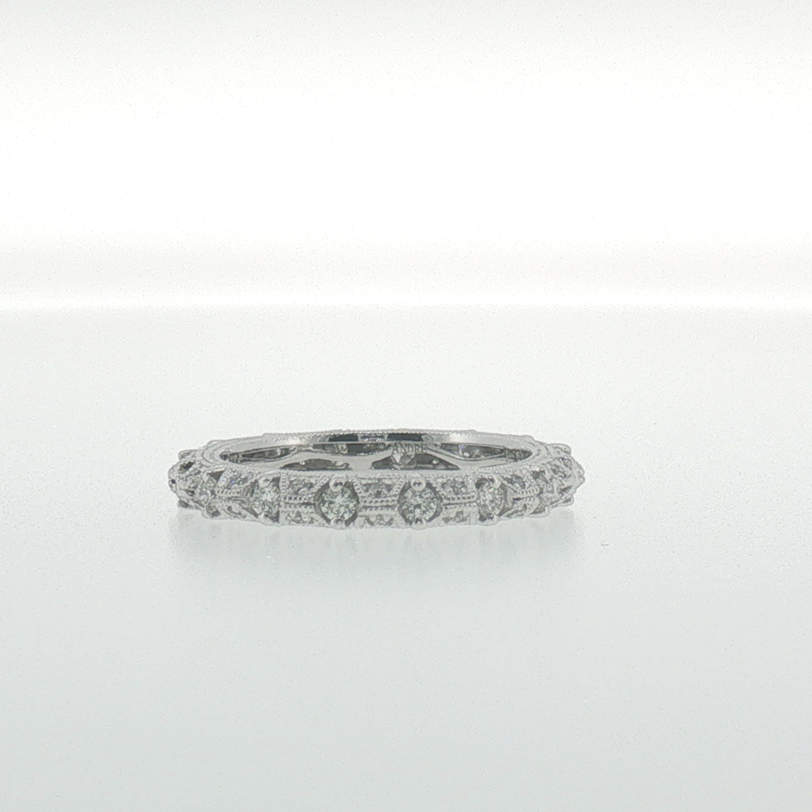 Vintage-Inspired Diamond Eternity Ring in White Gold