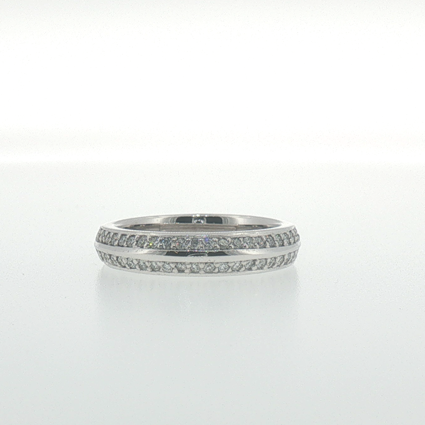 White Gold Knife Edge Diamond Band