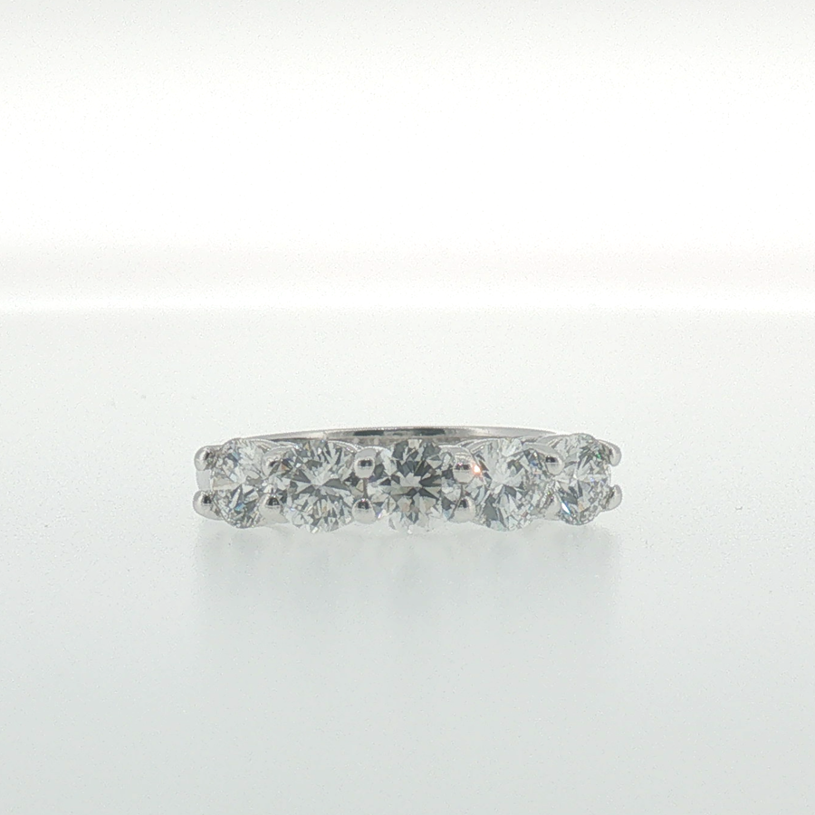 White Gold Diamond Shared Prong Band