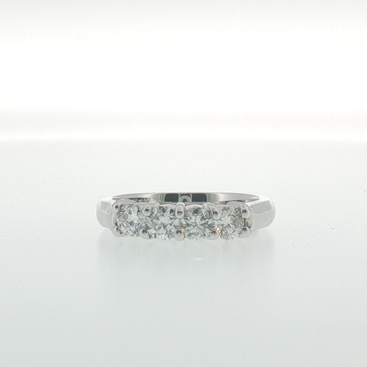 White Gold Four-Stone Round Diamond Band