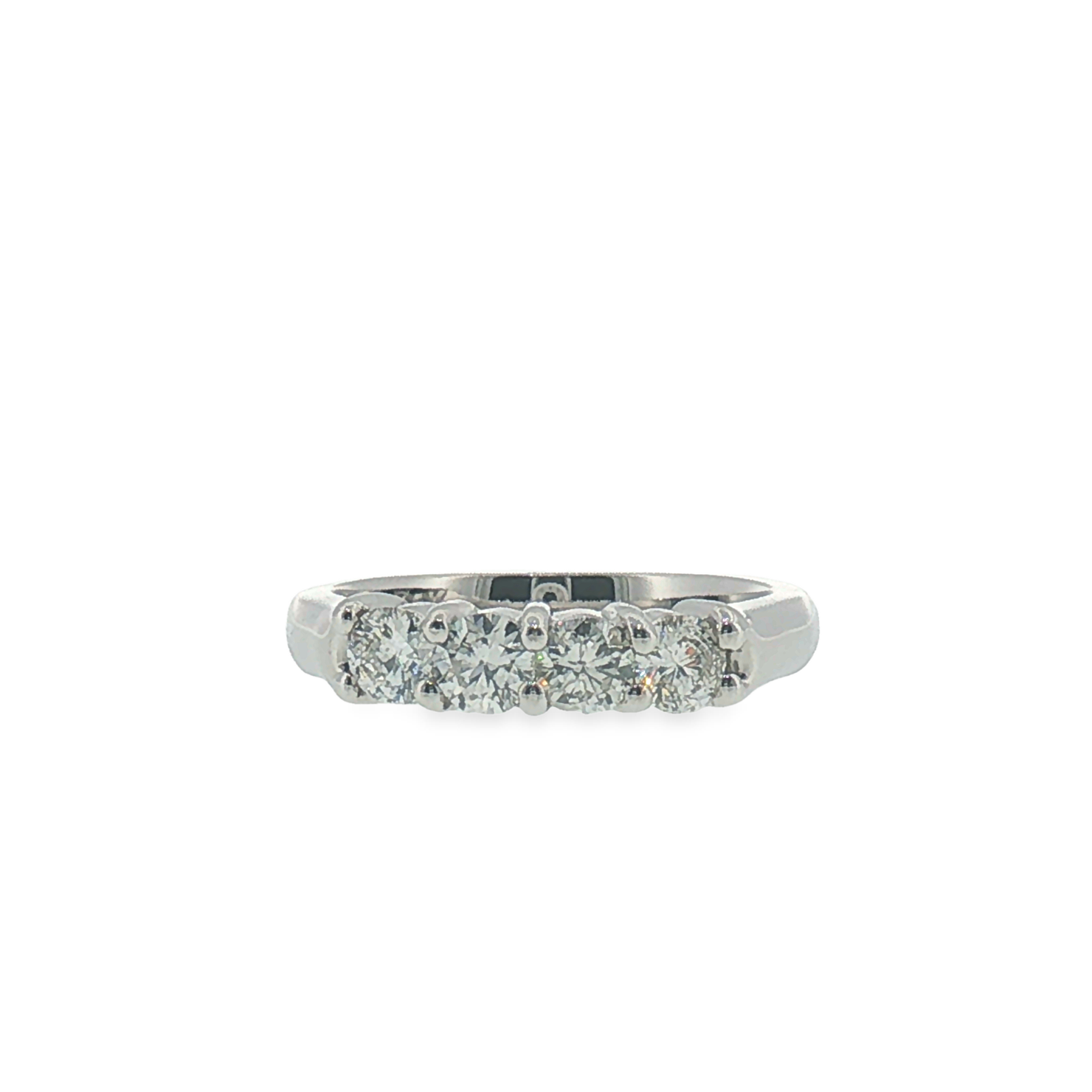 White Gold Four-Stone Round Diamond Band