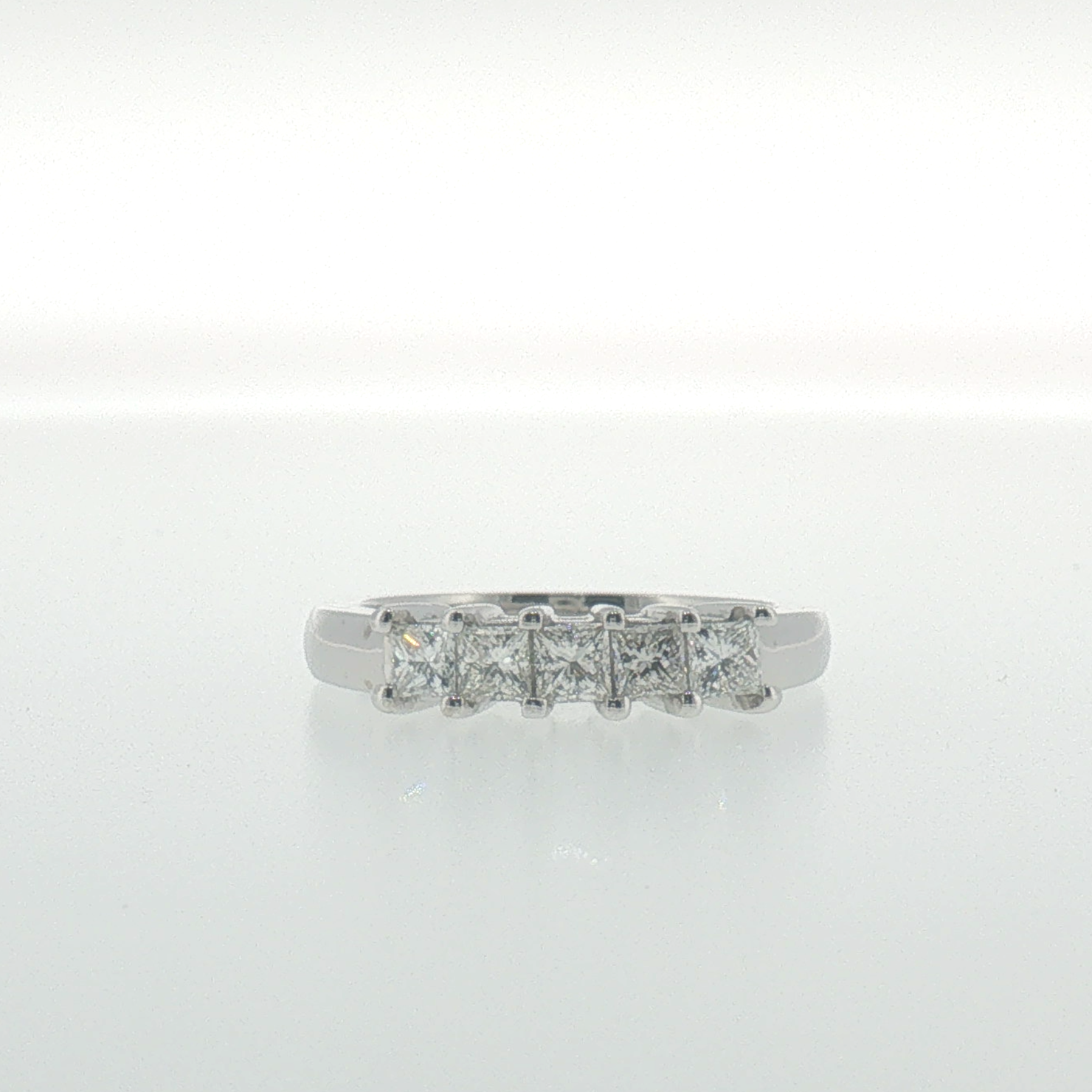 Five-Stone Princess Cut Diamond Ring in White Gold