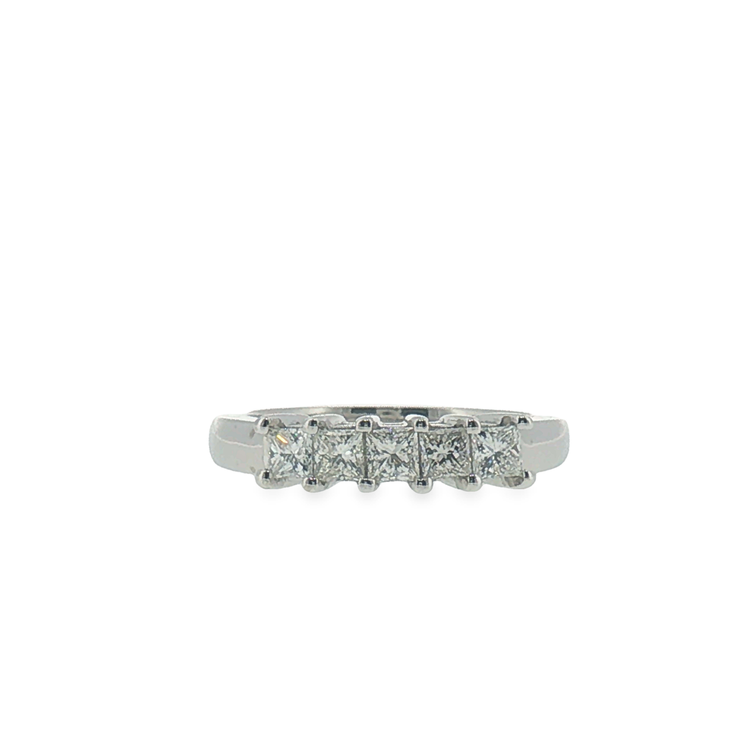 Five-Stone Princess Cut Diamond Ring in White Gold