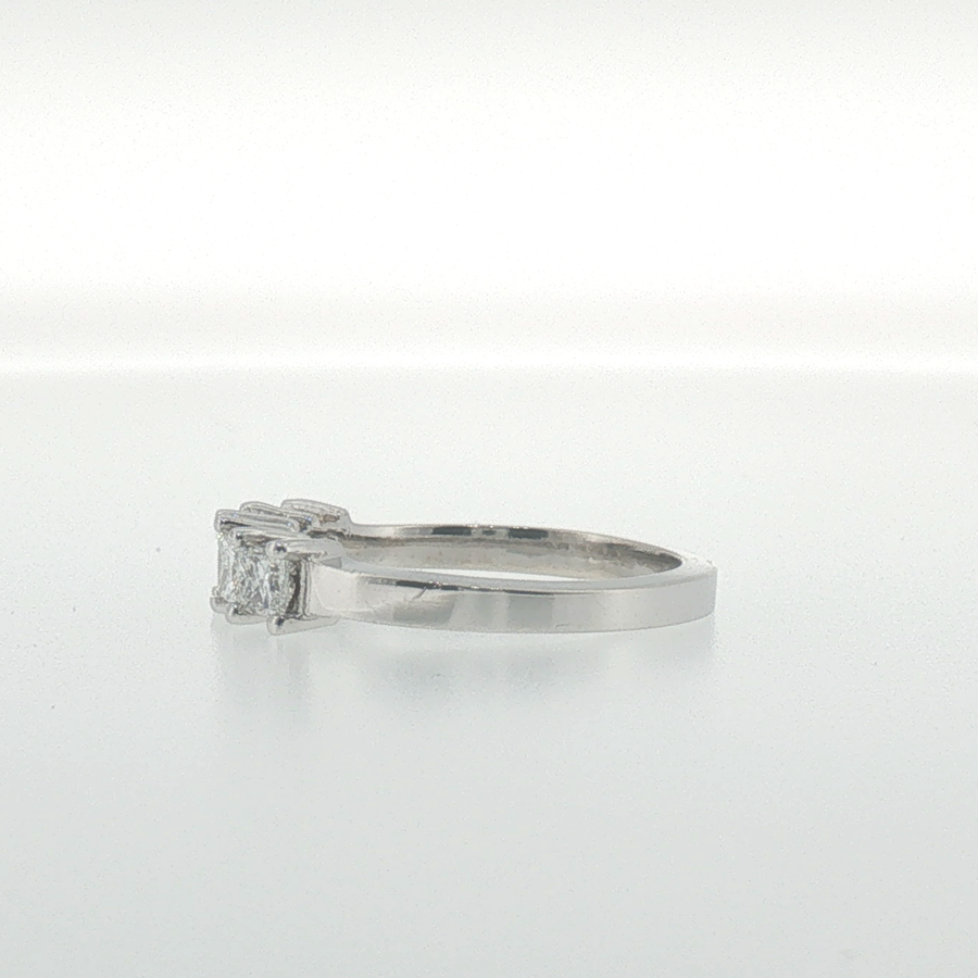 White Gold Five-Stone Princess Cut Diamond Ring