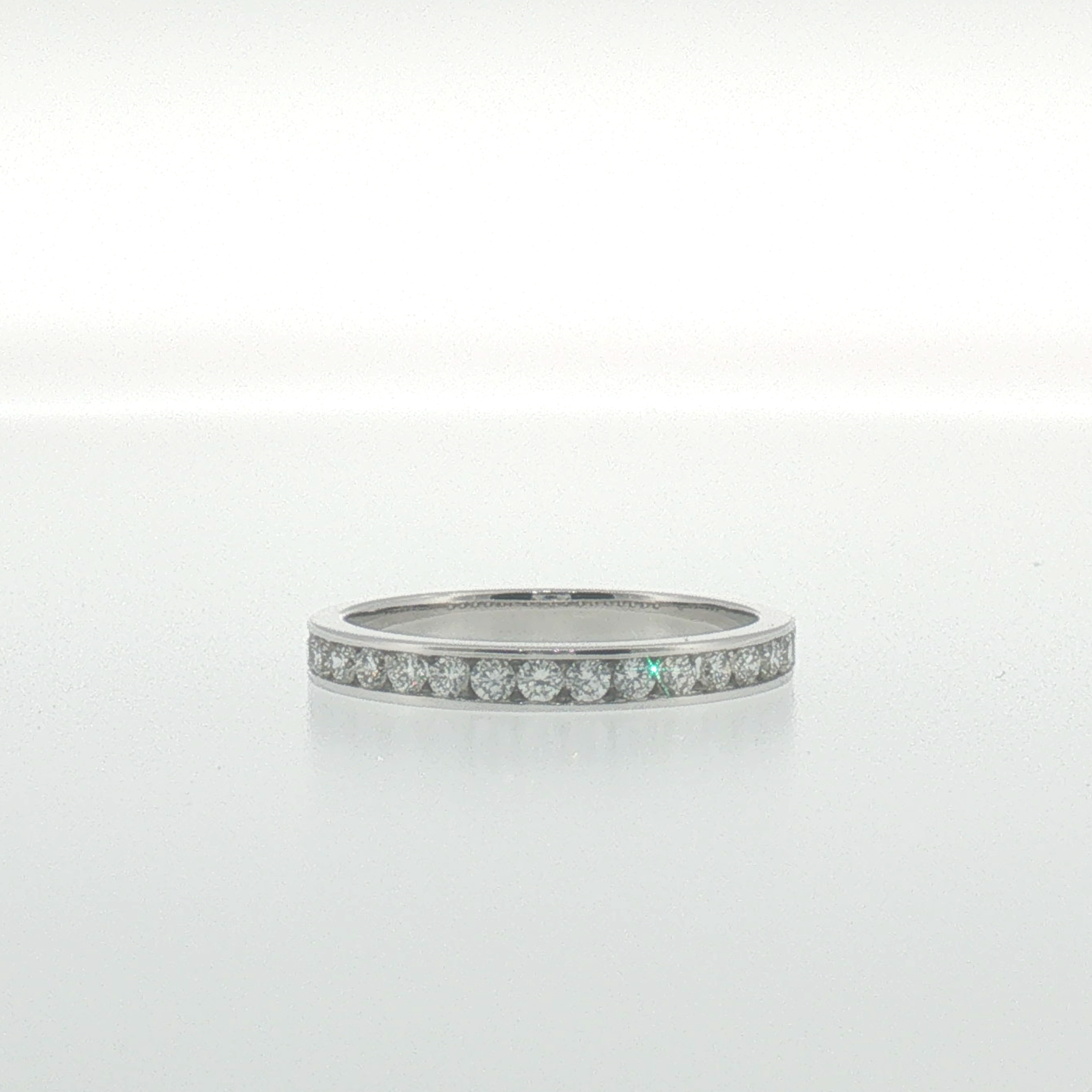 White Gold Diamond Channel Set Band