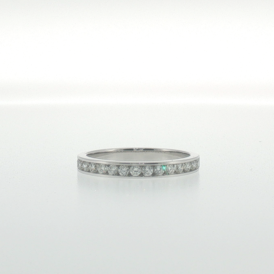 White Gold Diamond Channel Set Band