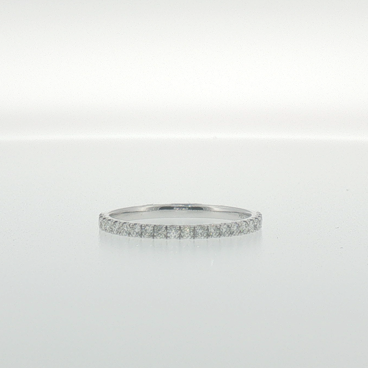 Diamond 'U' Set Band in White Gold