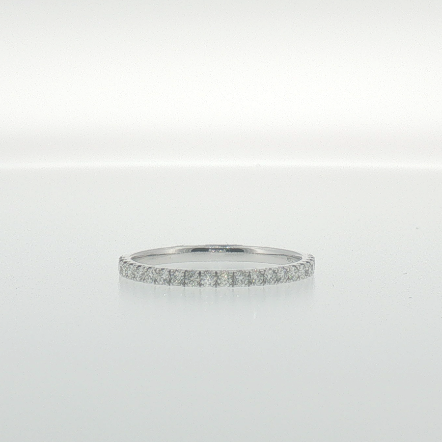 Diamond 'U' Set Band in White Gold