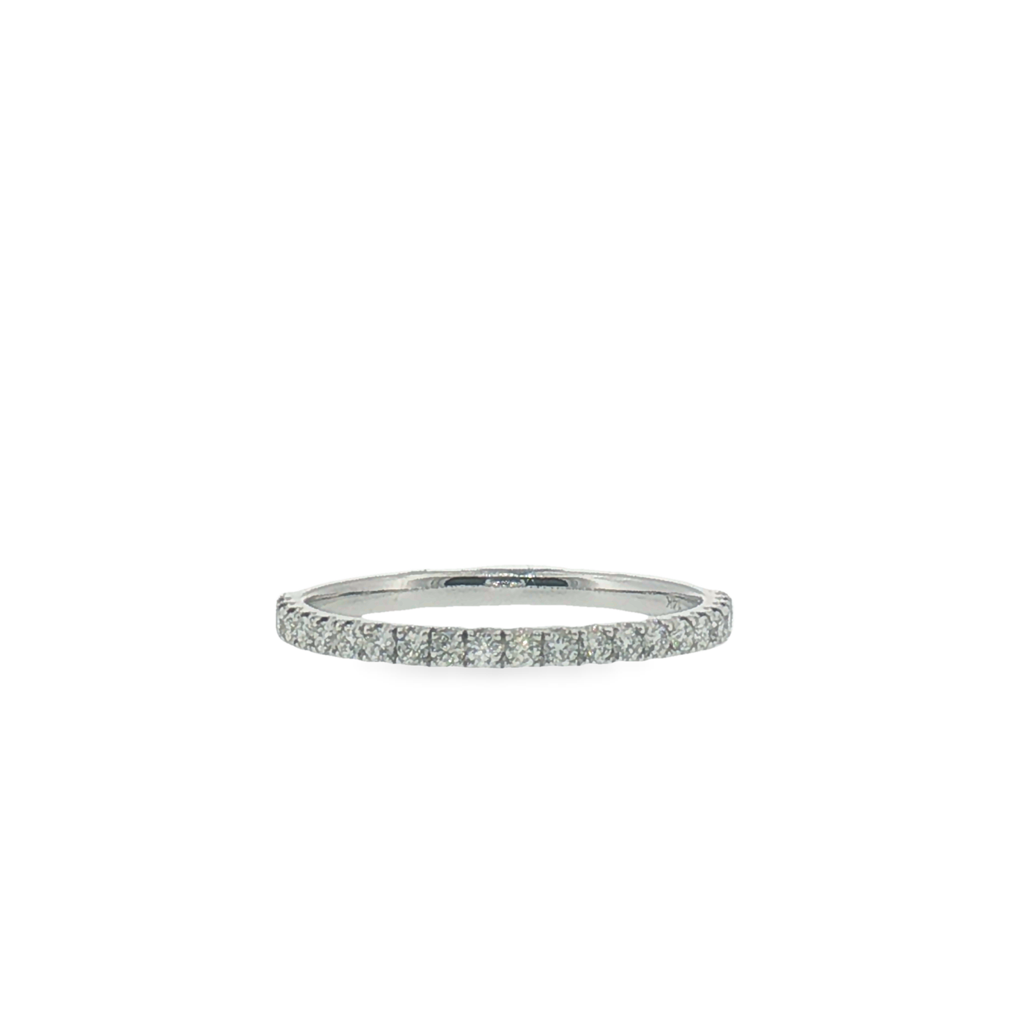 Diamond 'U' Set Band in White Gold