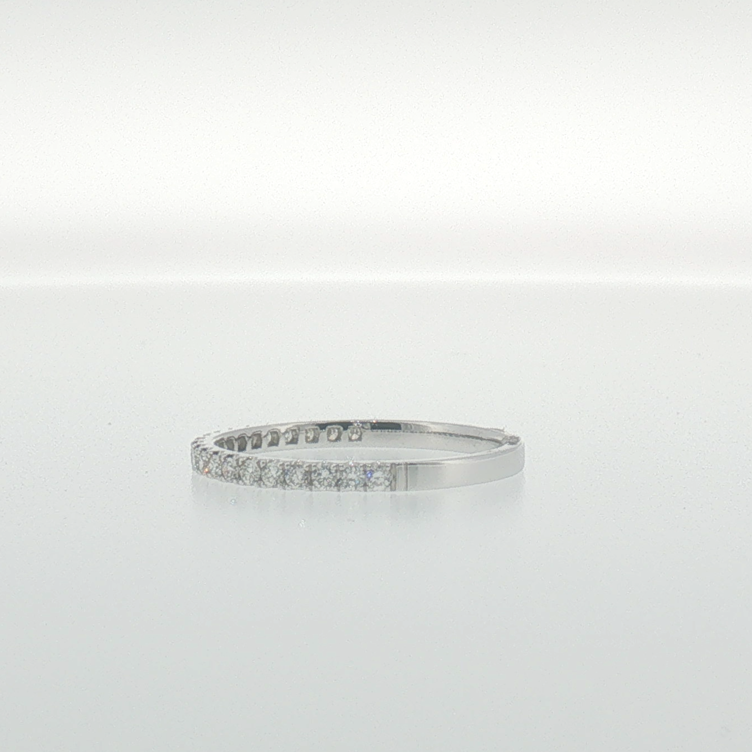 Diamond 'U' Set Band in White Gold