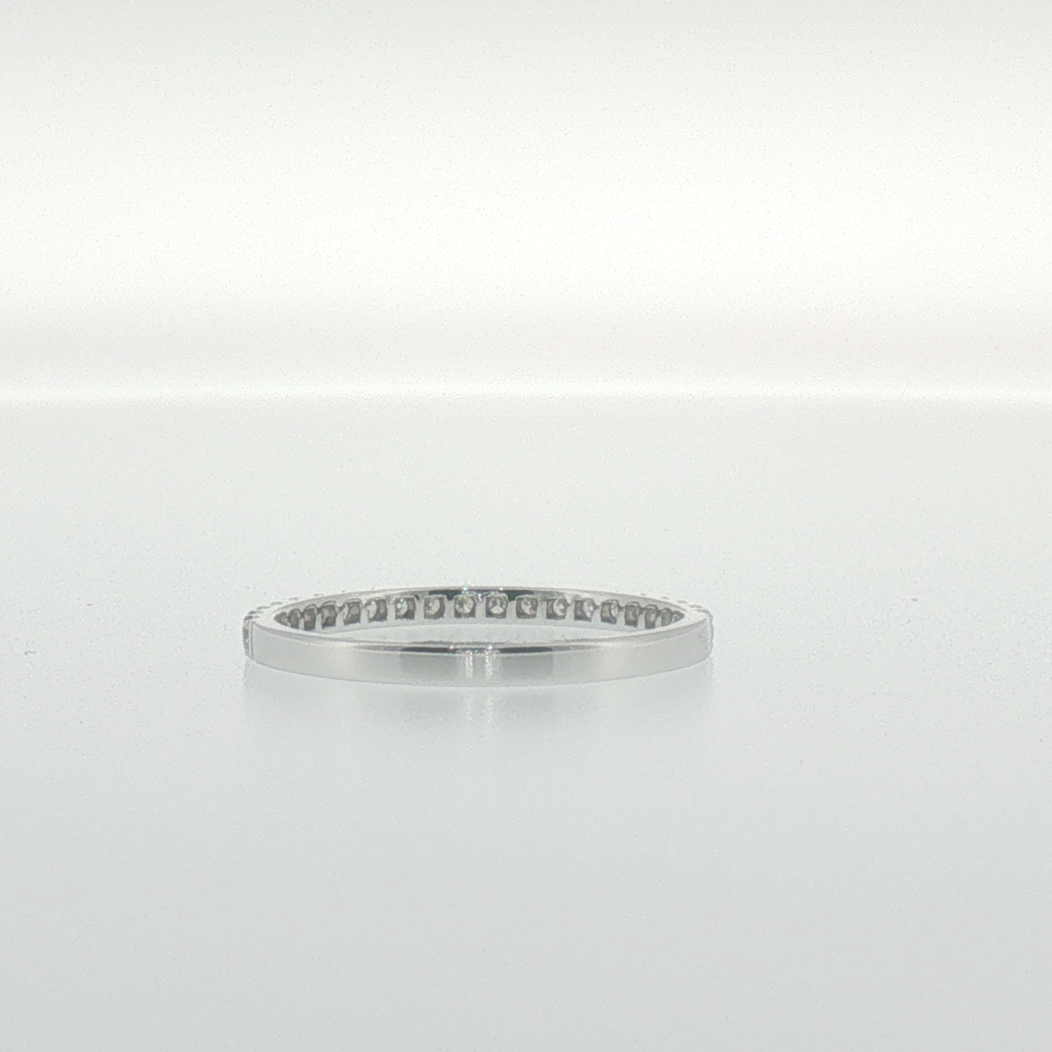 Diamond 'U' Set Band in White Gold