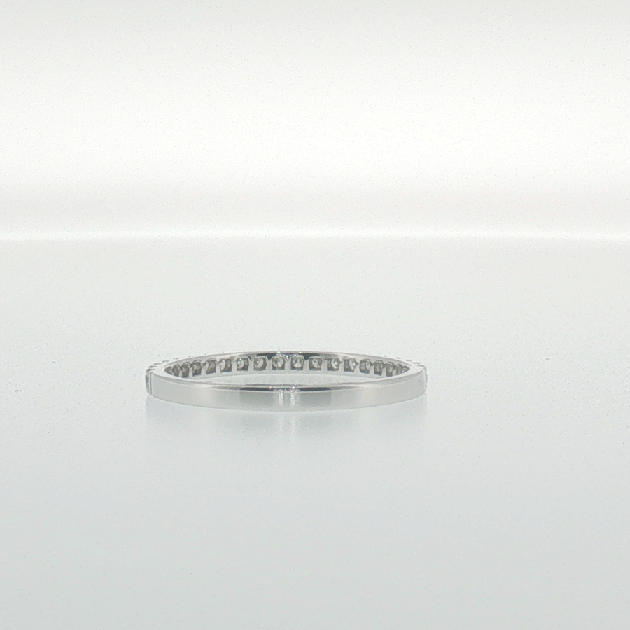 Diamond 'U' Set Band in White Gold