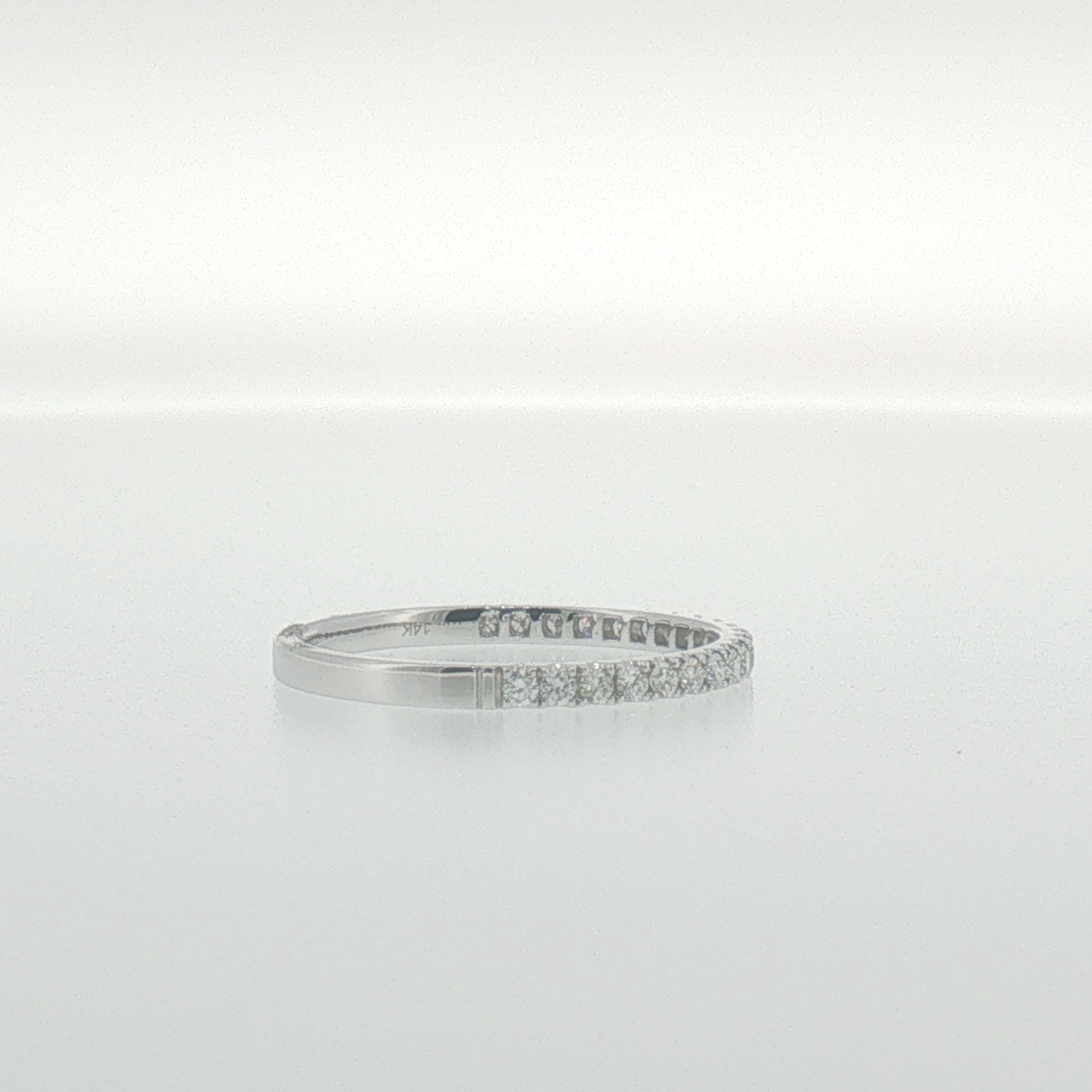 Diamond 'U' Set Band in White Gold
