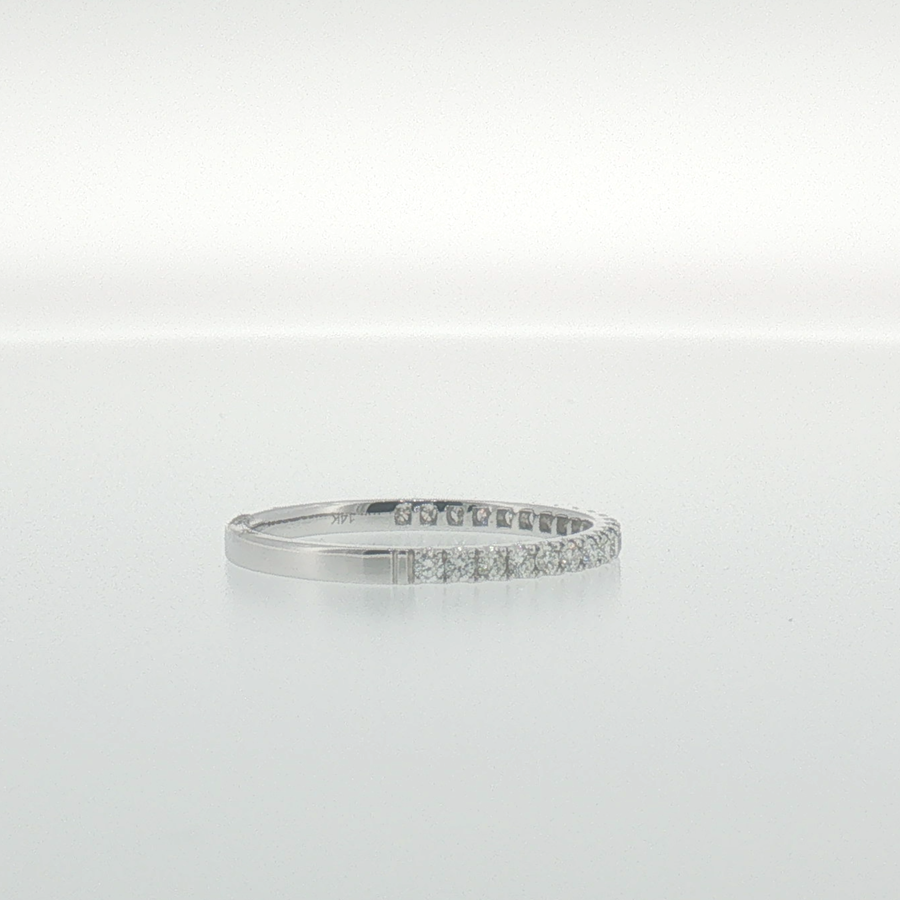 Diamond 'U' Set Band in White Gold