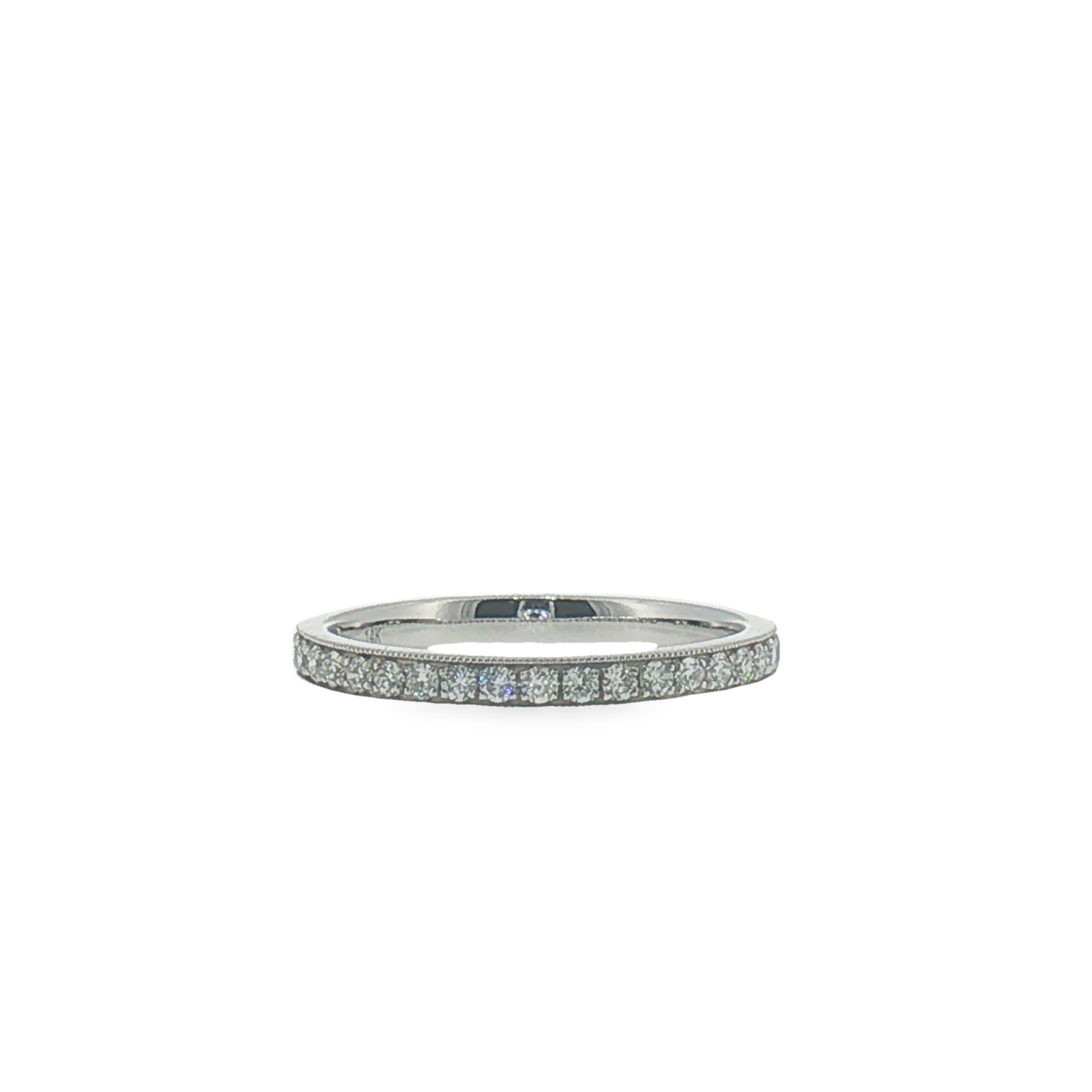 White Gold Diamond Milgrain Pave Band