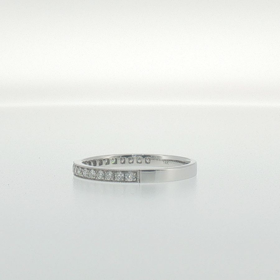 White Gold Diamond Milgrain Pave Band