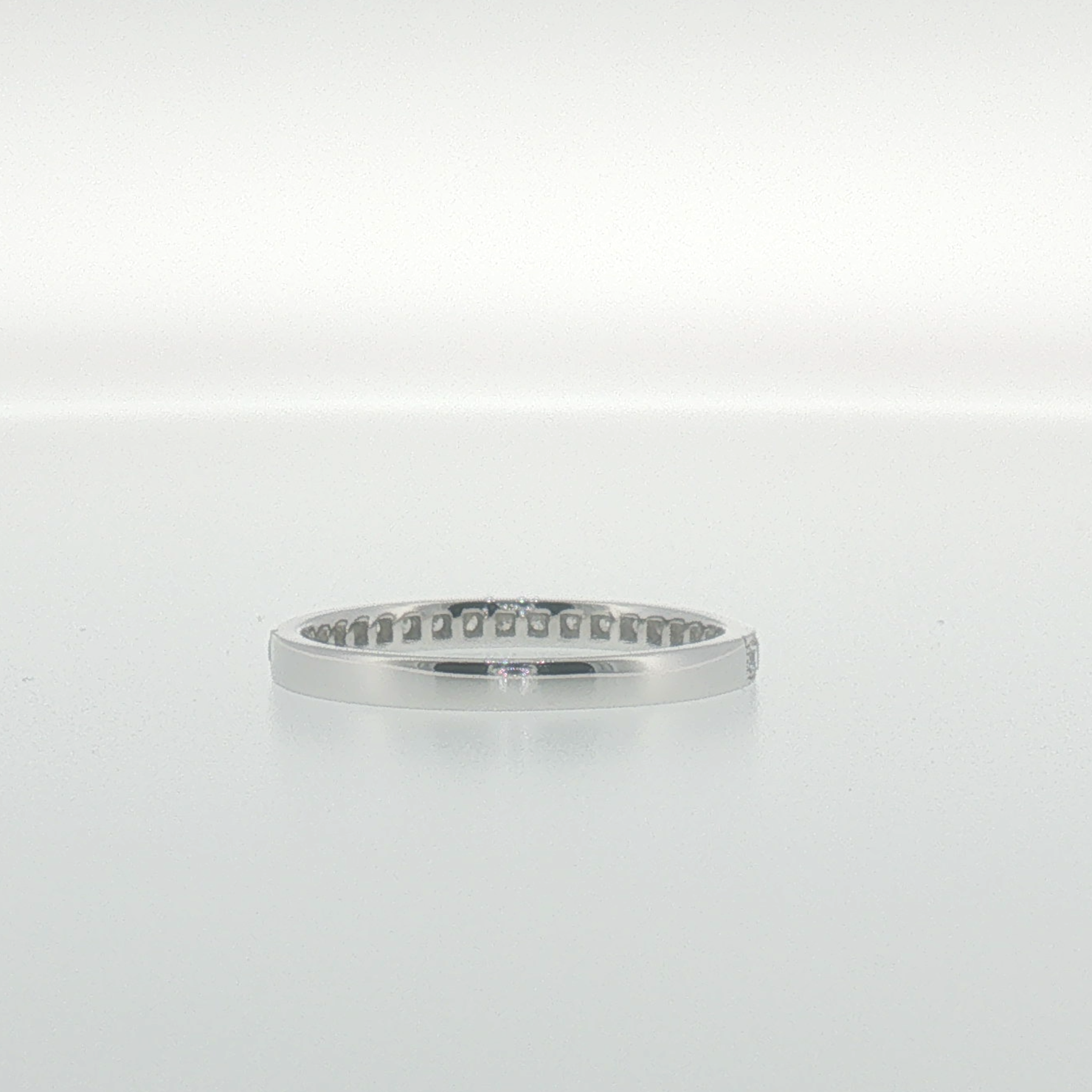 White Gold Diamond Pave Band with Milgrain Detailing