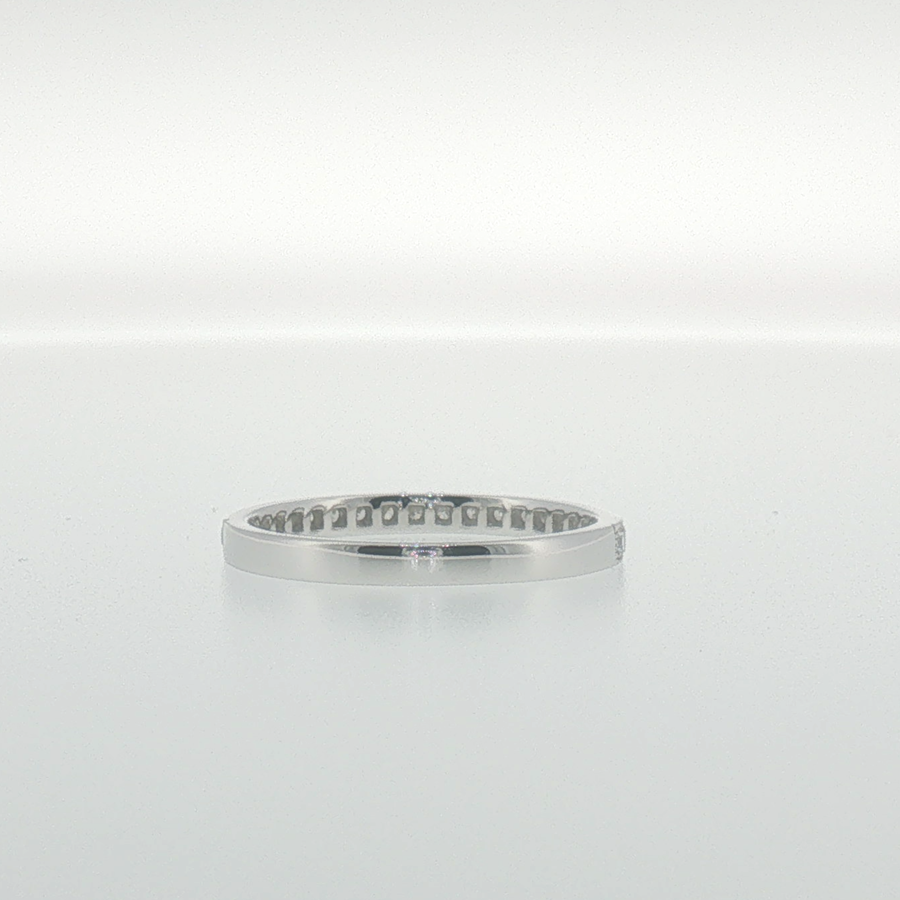 White Gold Diamond Pave Band with Milgrain Detailing