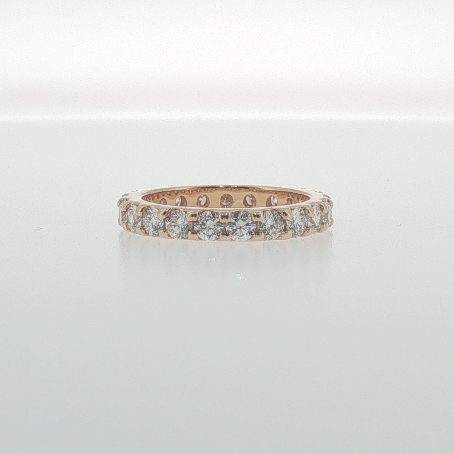 Round Diamond Eternity Ring in Rose Gold