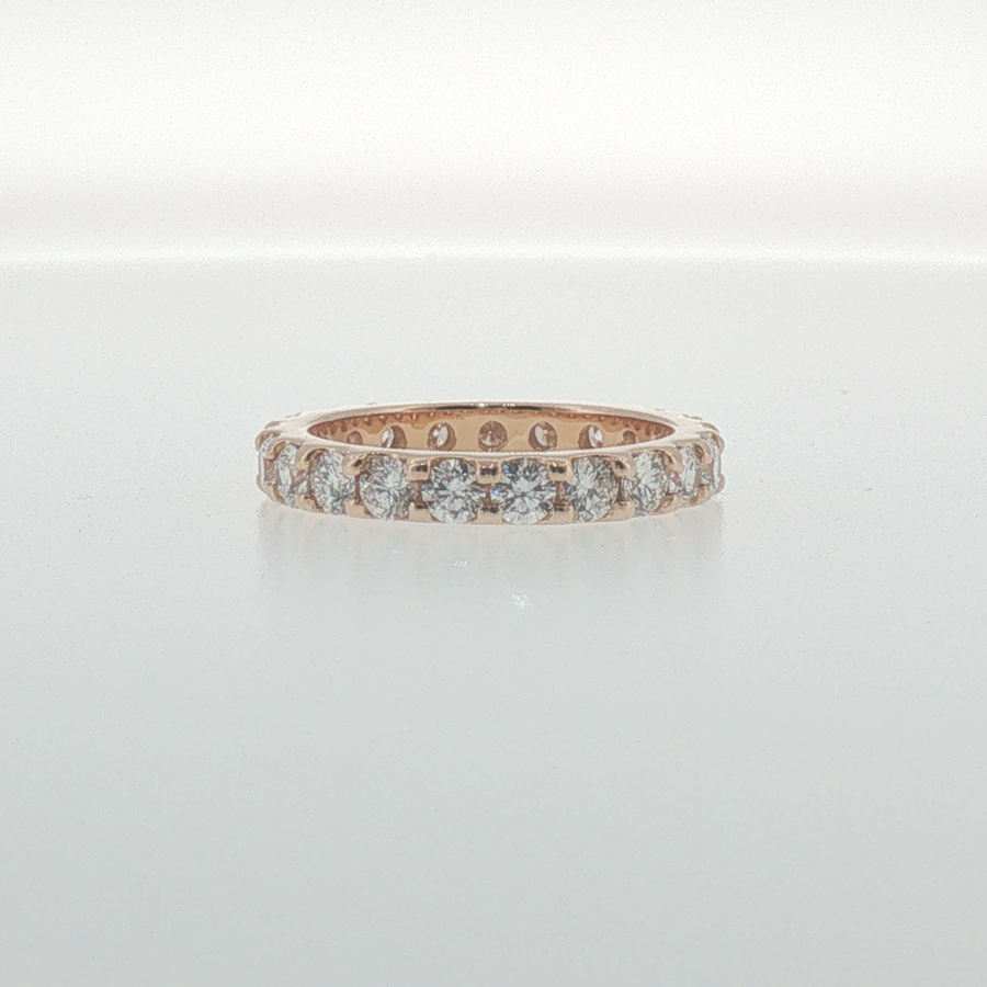 Round Diamond Eternity Ring in Rose Gold