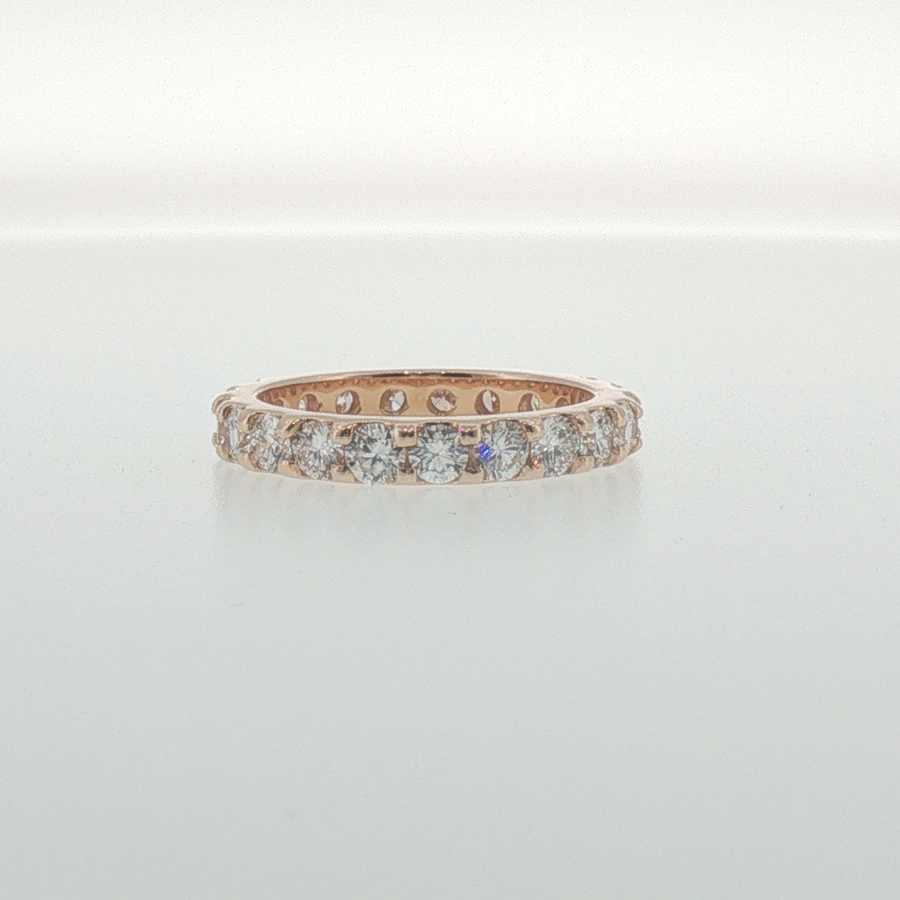 Round Diamond Eternity Ring in Rose Gold