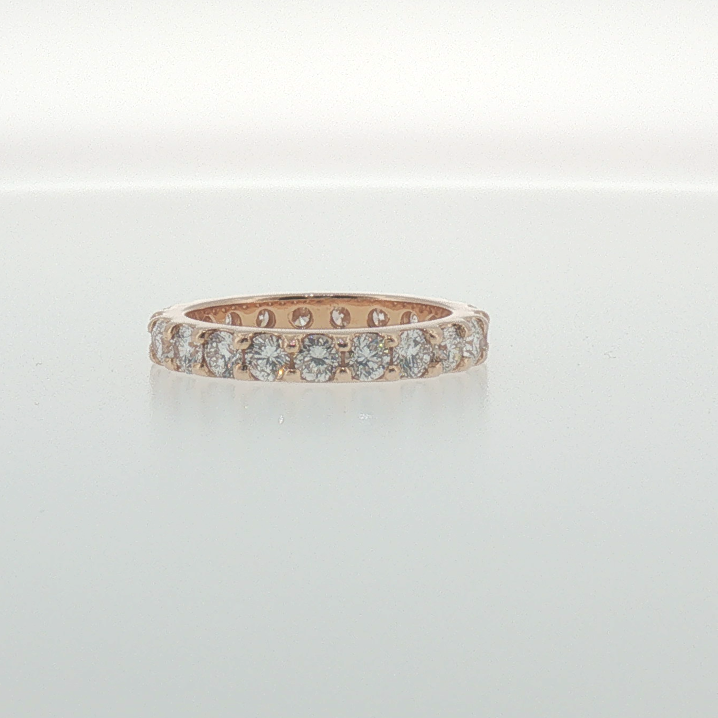 Round Diamond Eternity Ring in Rose Gold