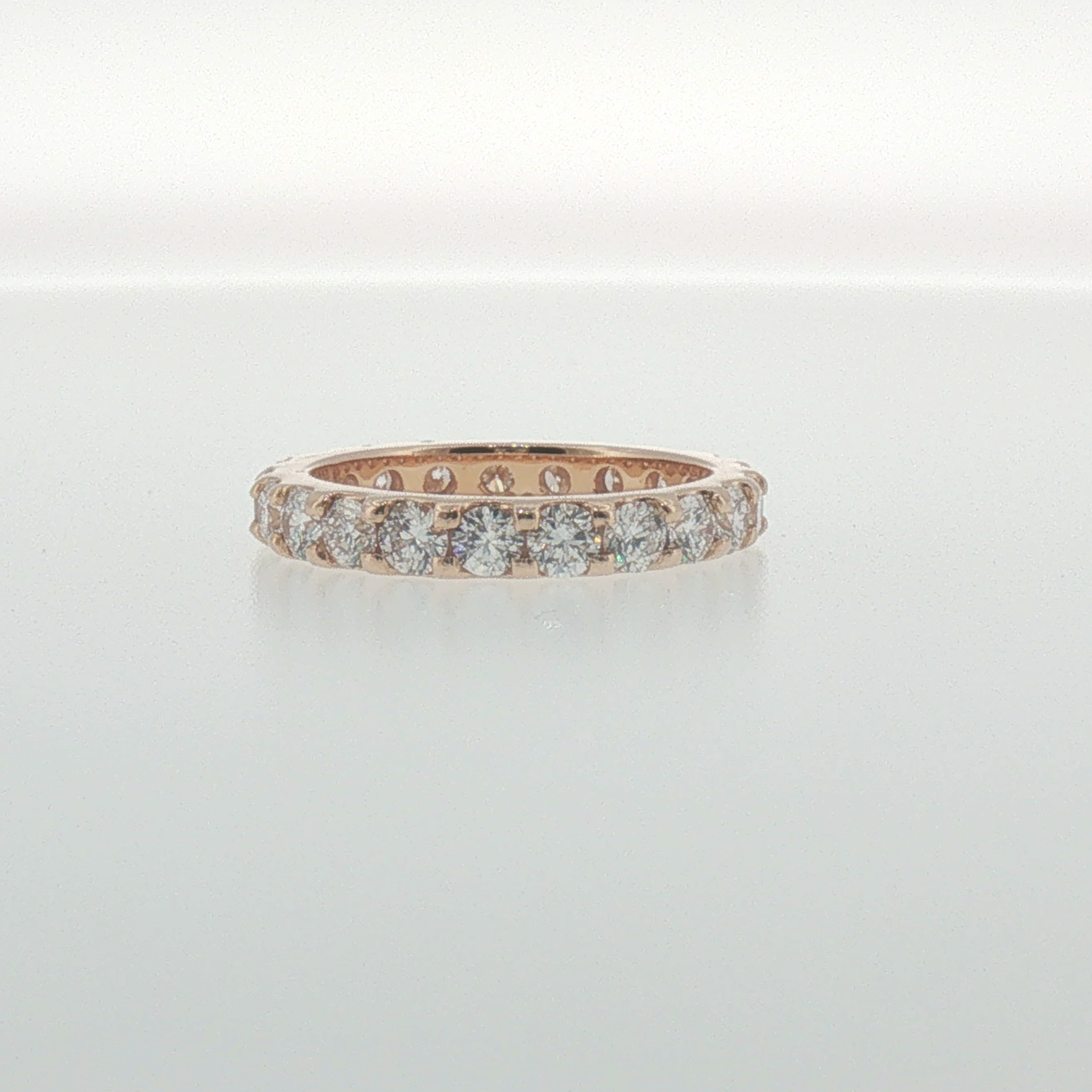 Round Diamond Eternity Ring in Rose Gold