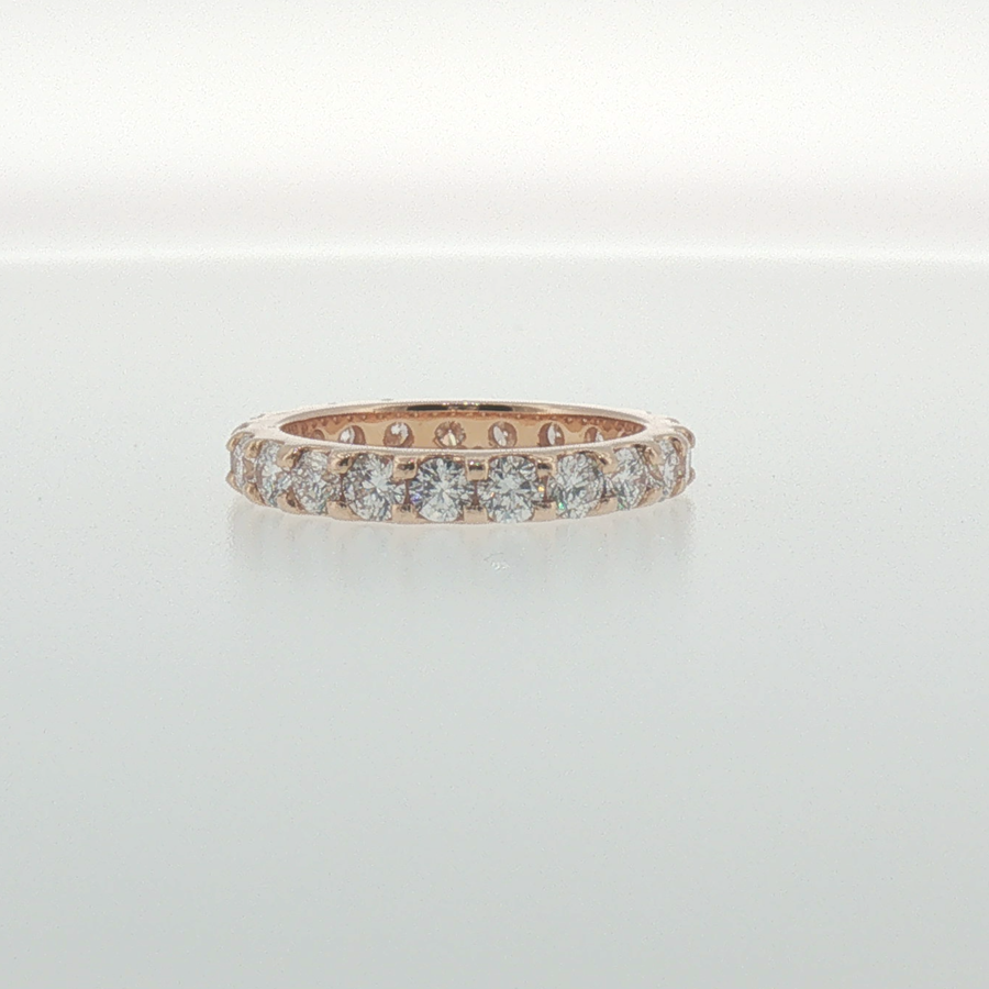 Round Diamond Eternity Ring in Rose Gold