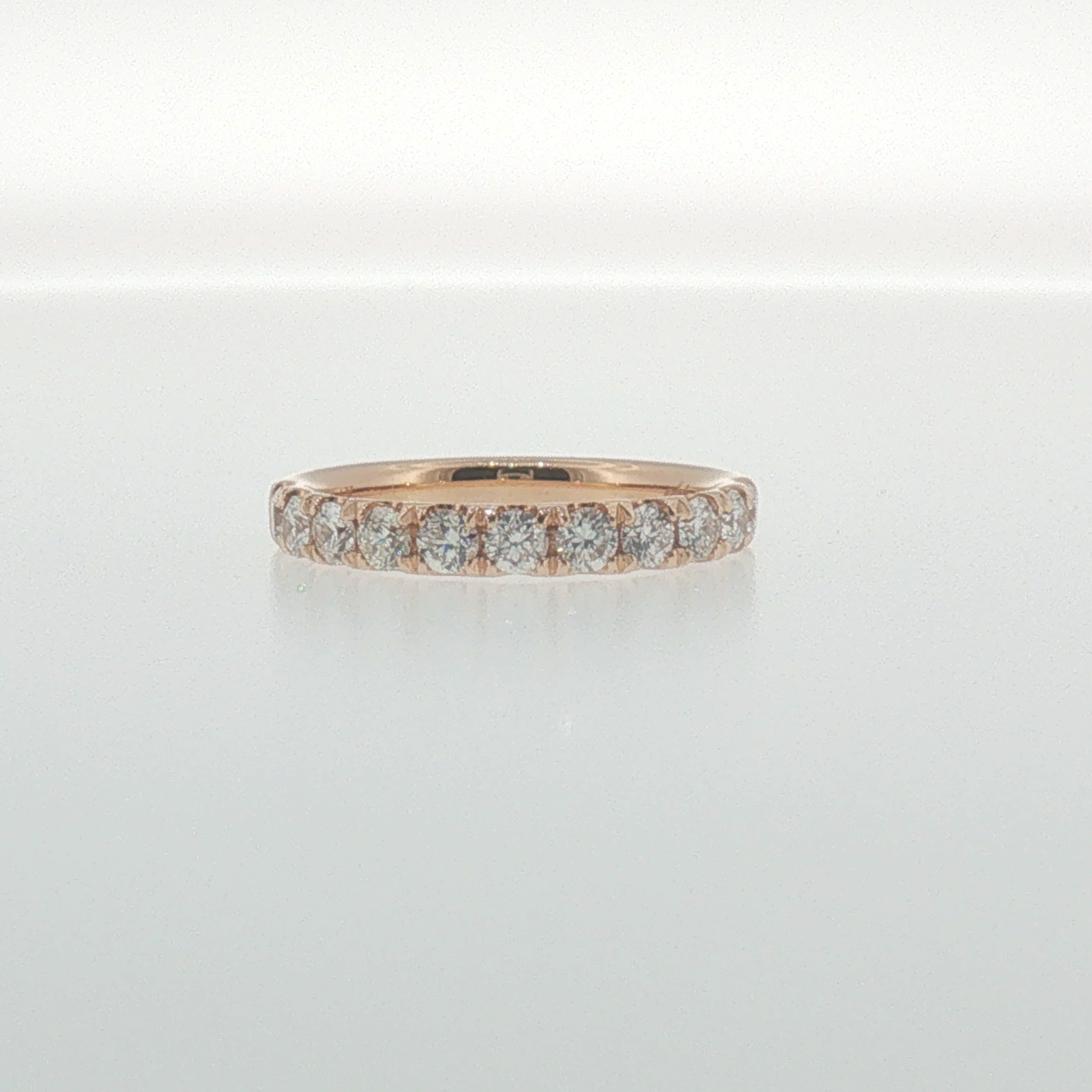 Diamond 'U' Set Band in Rose Gold