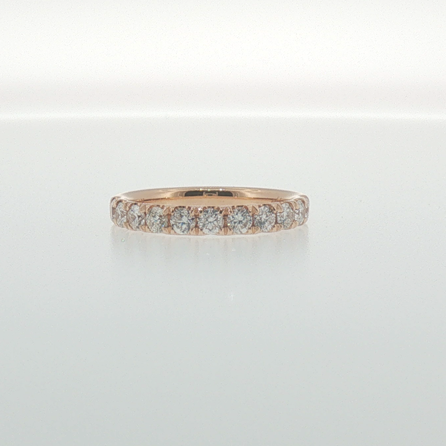 Diamond 'U' Set Band in Rose Gold